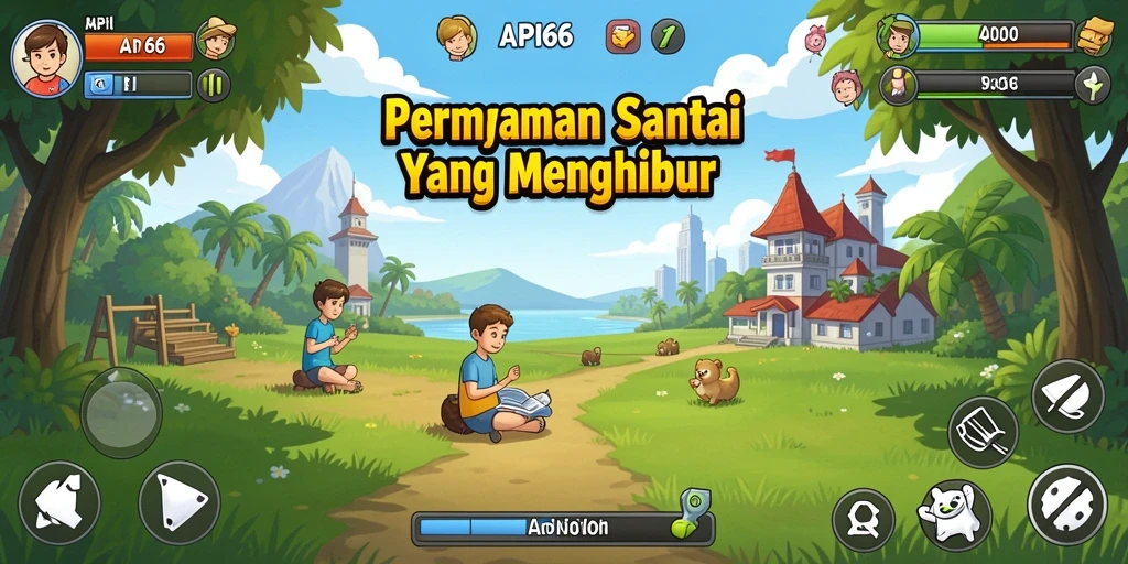 Screenshot utama API66 menampilkan gameplay yang ceria dan menarik.