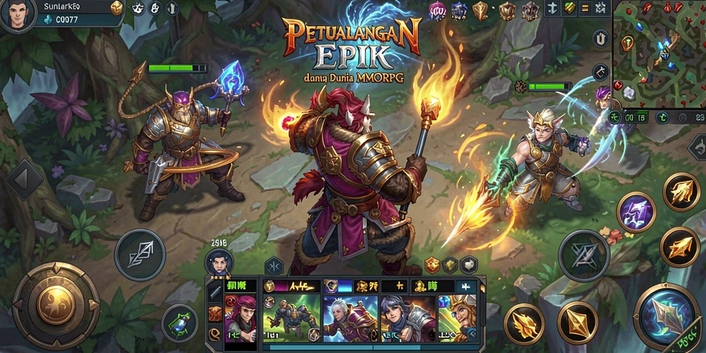 Gameplay C0077 menampilkan pertarungan epik di dunia MMORPG.