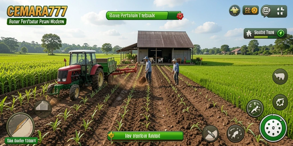 Tampilan menarik dari gameplay pertanian di CEMARA777.