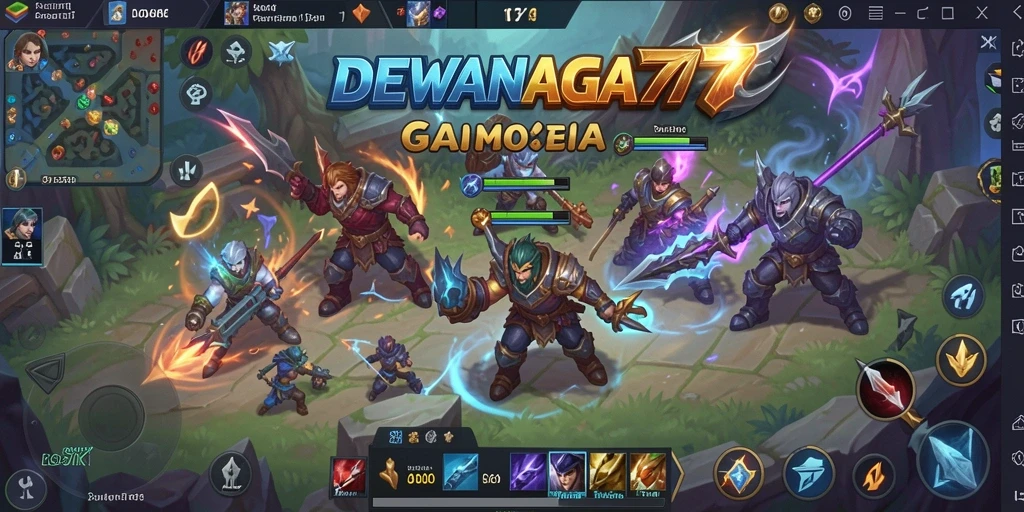 Tangkapan layar gameplay DEWANAGA77 yang menampilkan pertarungan sengit antar tim.