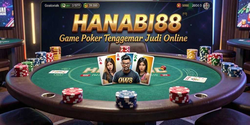 Tangkapan layar utama HANABI88 menampilkan gameplay poker yang seru dan interaktif.