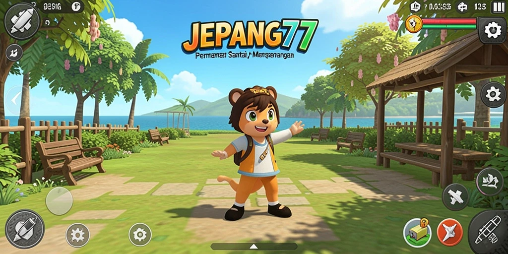 Tampilan gameplay menarik dan penuh warna di JEPANG77.