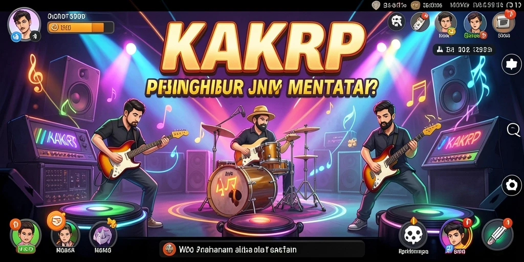 Tangkapan layar gameplay KAKRP yang menampilkan interaksi dengan musik.