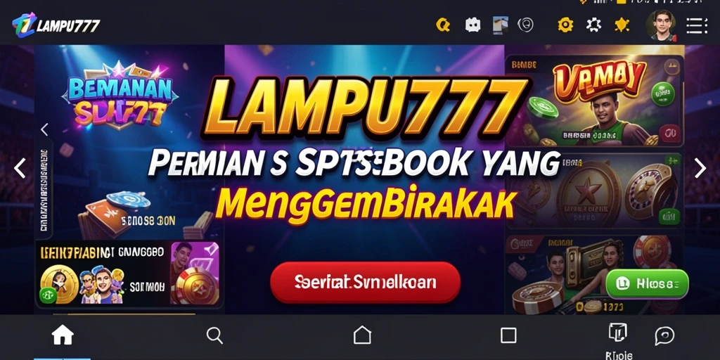 Tampilan utama LAMPU777 dengan berbagai opsi taruhan Sportsbook.