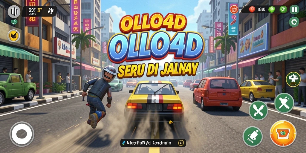 Screenshot gameplay OLLO4D yang menggambarkan aksi balapan seru.