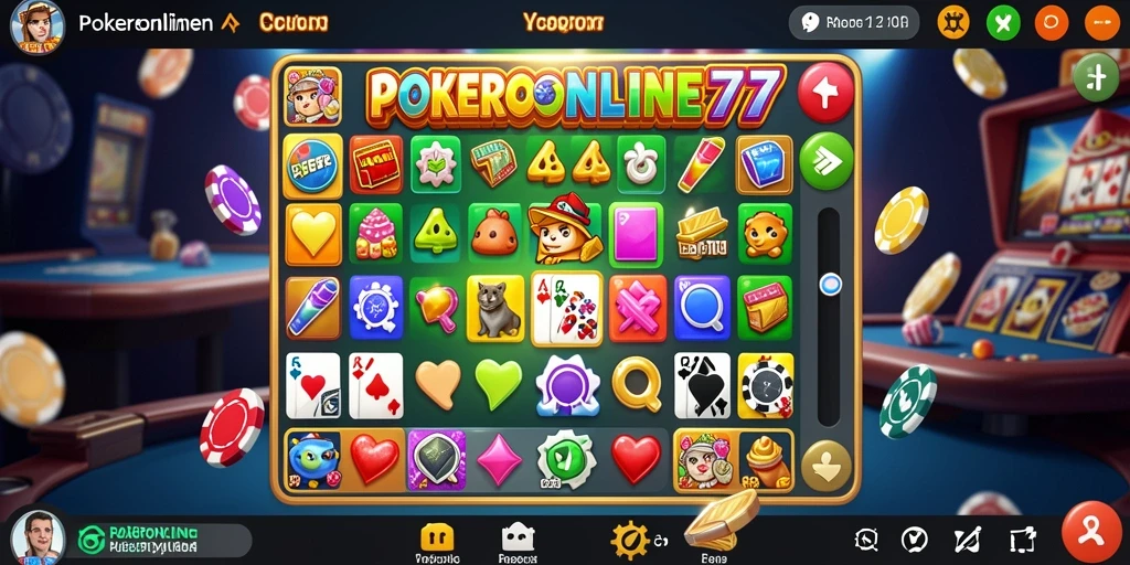 Screenshot POKERONLINE77 menampilkan gameplay Match-3 yang menantang.