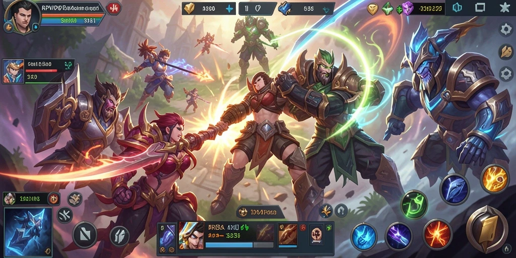 Tampilan gameplay RPVIP8 yang penuh aksi di arena pertempuran.