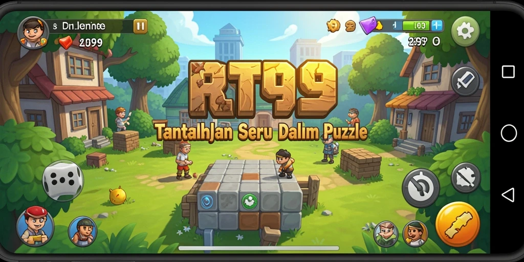 Tampilan gameplay RT99 dengan berbagai teka-teki menantang.