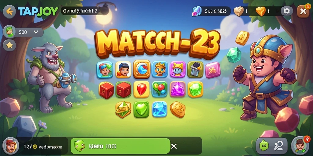 Tampilan gameplay TAPJOY yang penuh warna dan seru.