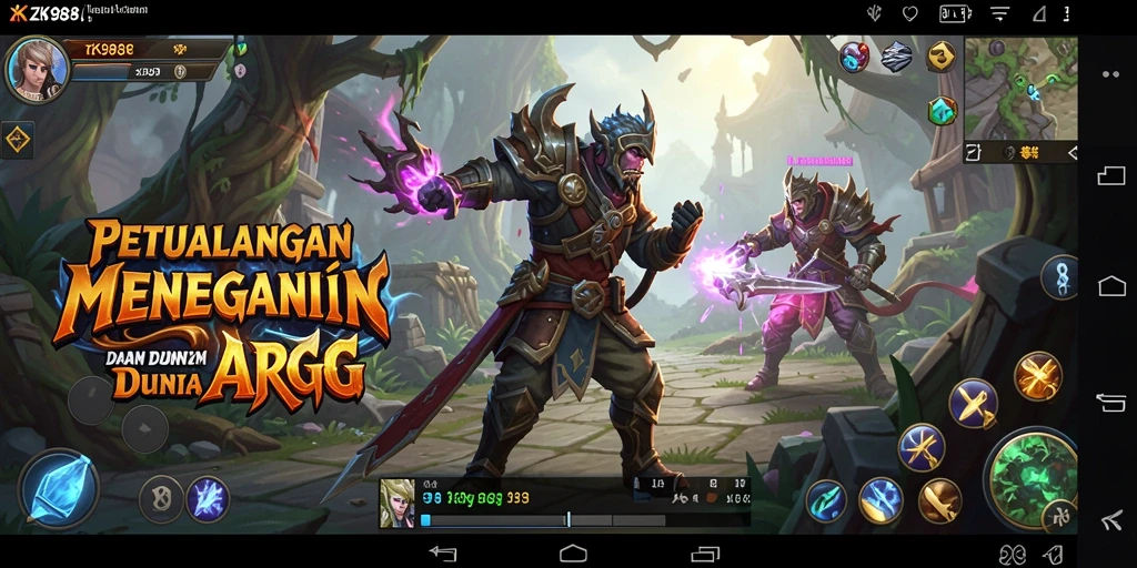Tangkapan layar gameplay ZK988 yang menampilkan aksi petualangan ARPG.